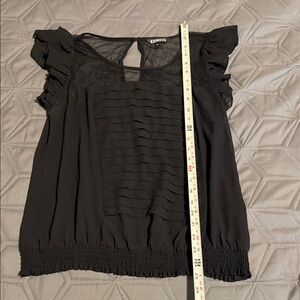 Express Black Lace Ruffle Blouse